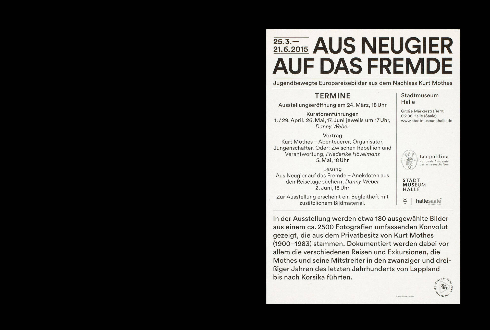 Visuelle Identit&auml;t zur Ausstellung &raquo;Aus Neugier auf das Fremde&laquo; f&uuml;r die Leopoldina &ndash; Nationale Akademie der Wissenschaften, Halle