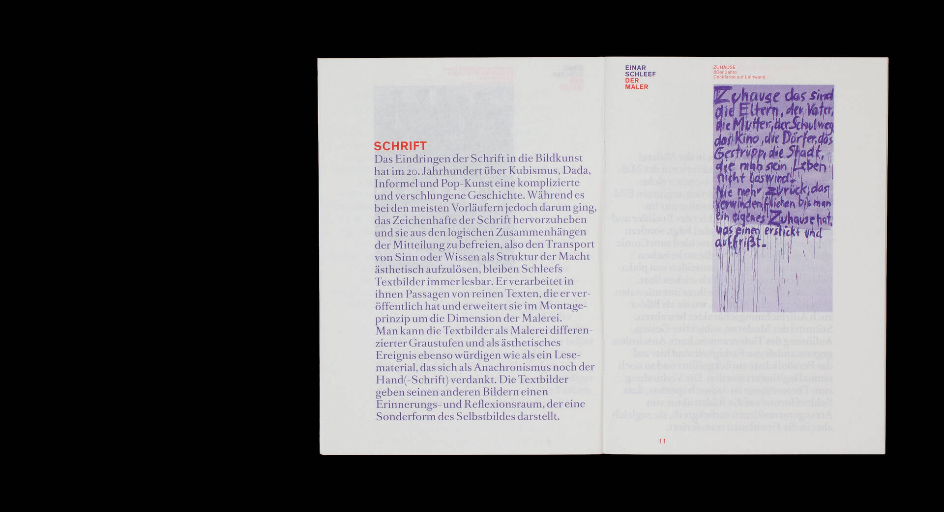 Visuelle Identit&auml;t zur Ausstellung &raquo;Einar Schleef &ndash; Der Maler&laquo; f&uuml;r das Kunstmuseum Moritzburg, Halle
