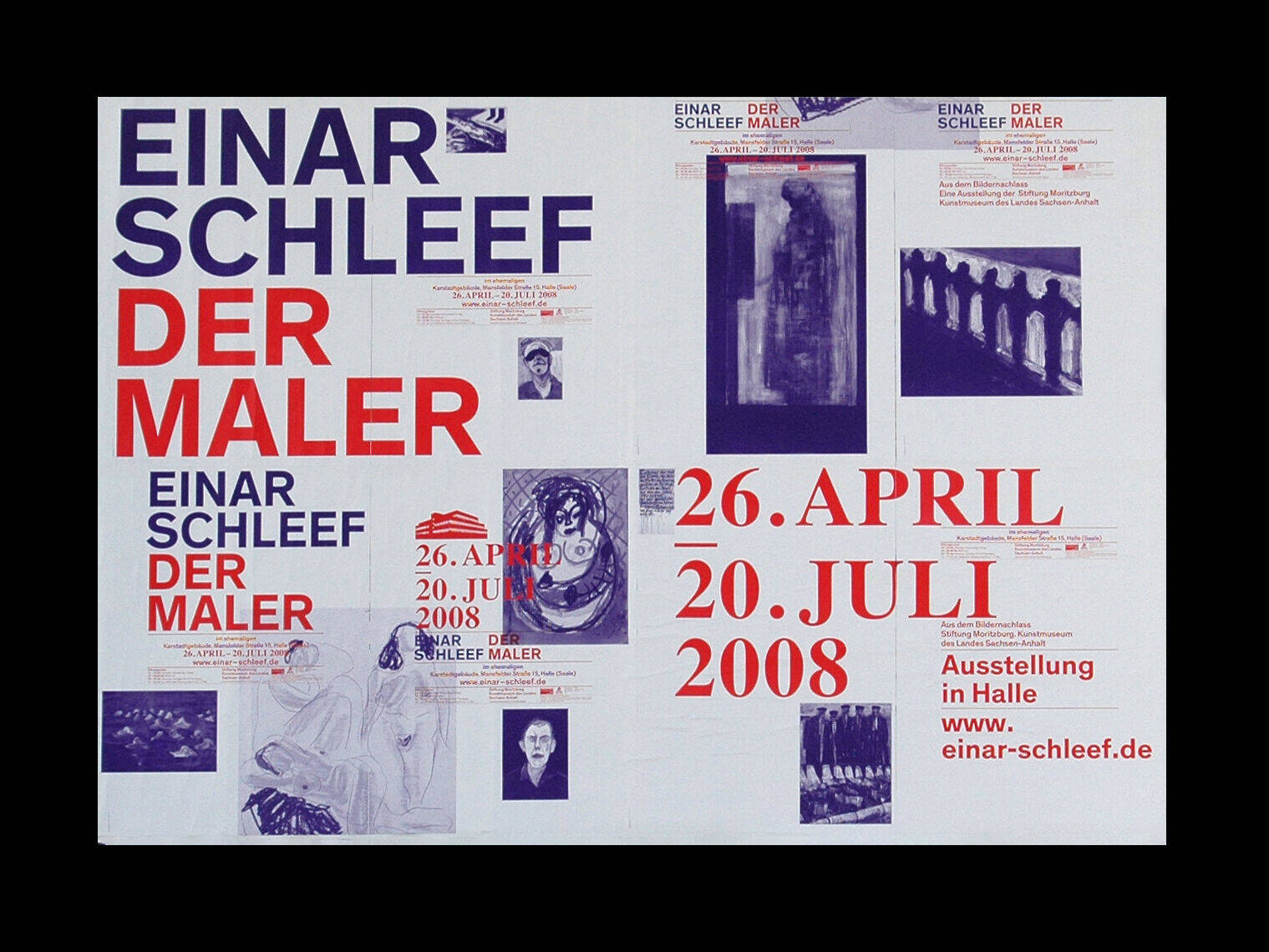 Visuelle Identit&auml;t zur Ausstellung &raquo;Einar Schleef &ndash; Der Maler&laquo; f&uuml;r das Kunstmuseum Moritzburg, Halle