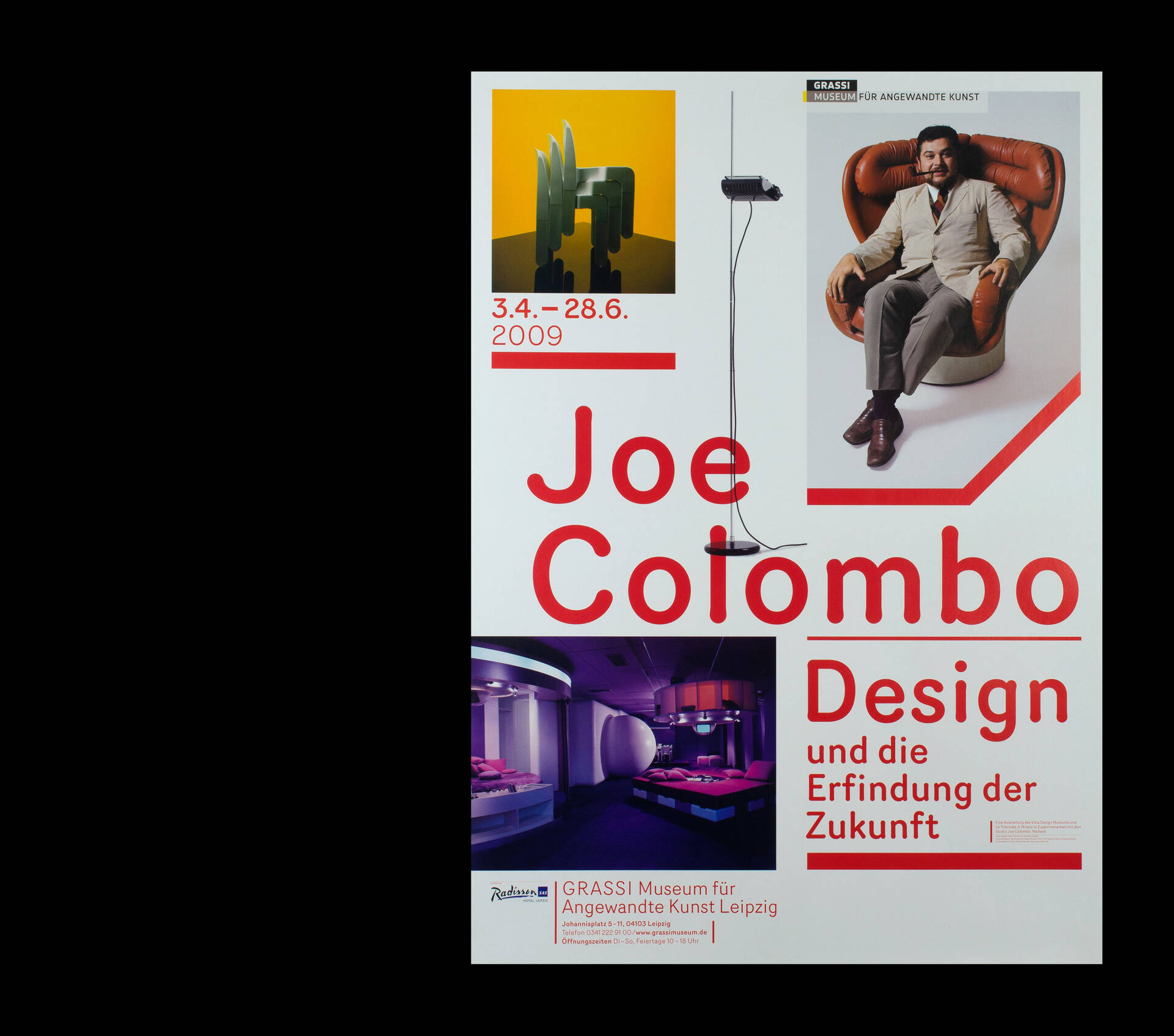 Visuelle Identit&auml;t zur Ausstellung &raquo;Joe Colombo &ndash; Design und die Erfindung der Zukunft&laquo; f&uuml;r das Grassi Museum f&uuml;r Angewandte Kunst, Leipzig