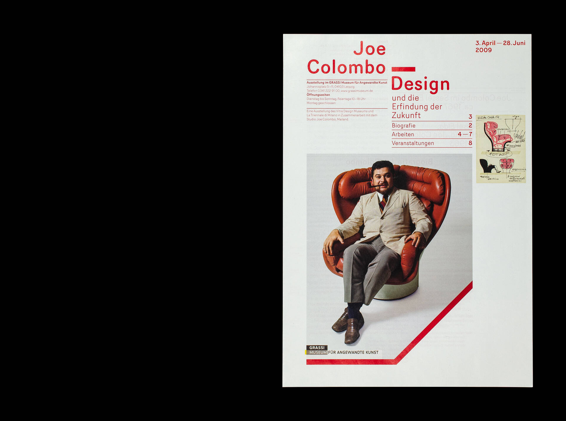 Visuelle Identit&auml;t zur Ausstellung &raquo;Joe Colombo &ndash; Design und die Erfindung der Zukunft&laquo; f&uuml;r das Grassi Museum f&uuml;r Angewandte Kunst, Leipzig