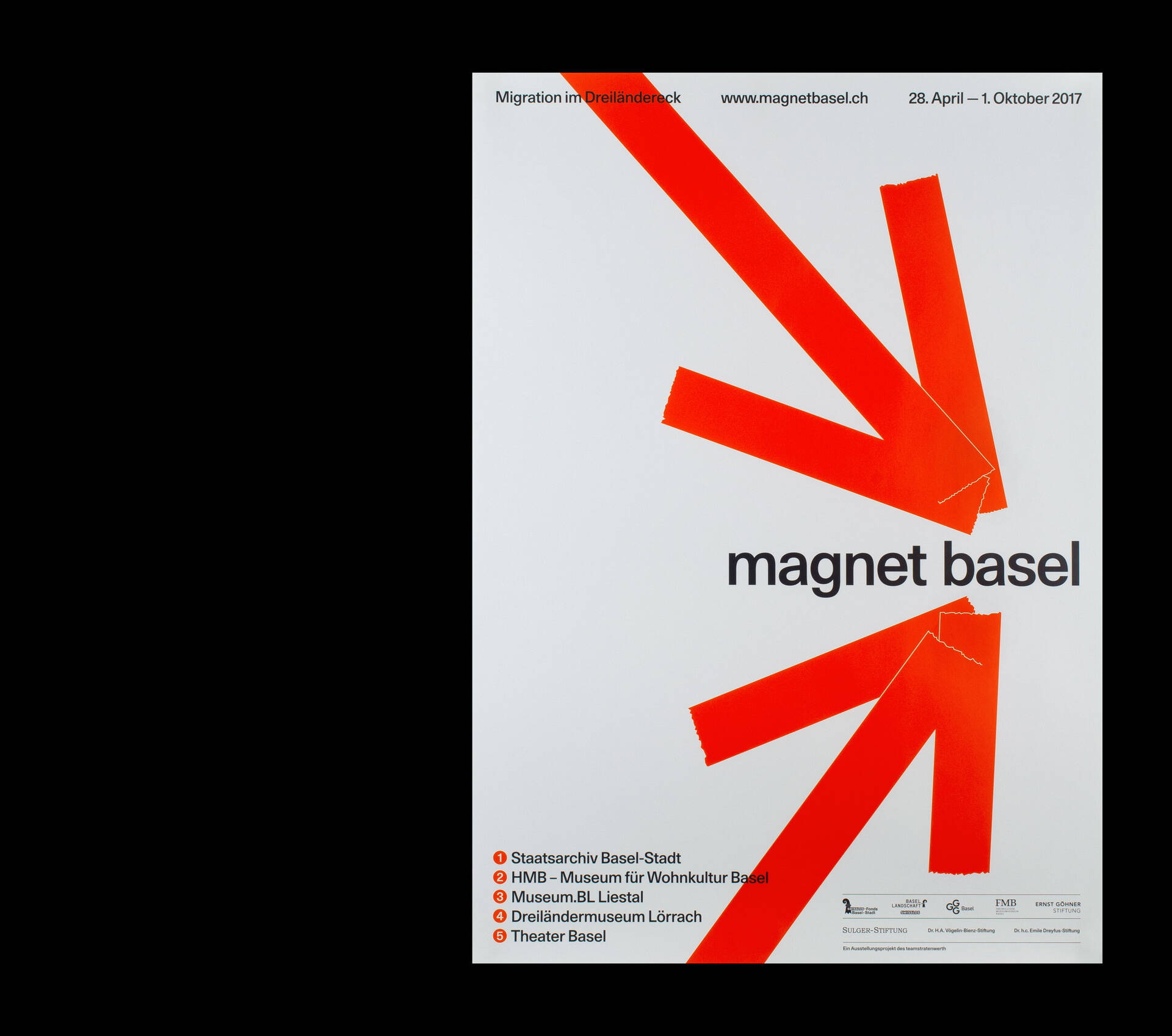 Visuelle Identit&auml;t &raquo;Magnet Basel &ndash; Migration im Dreil&auml;ndereck&laquo; f&uuml;r das Team Statenwerth, Basel