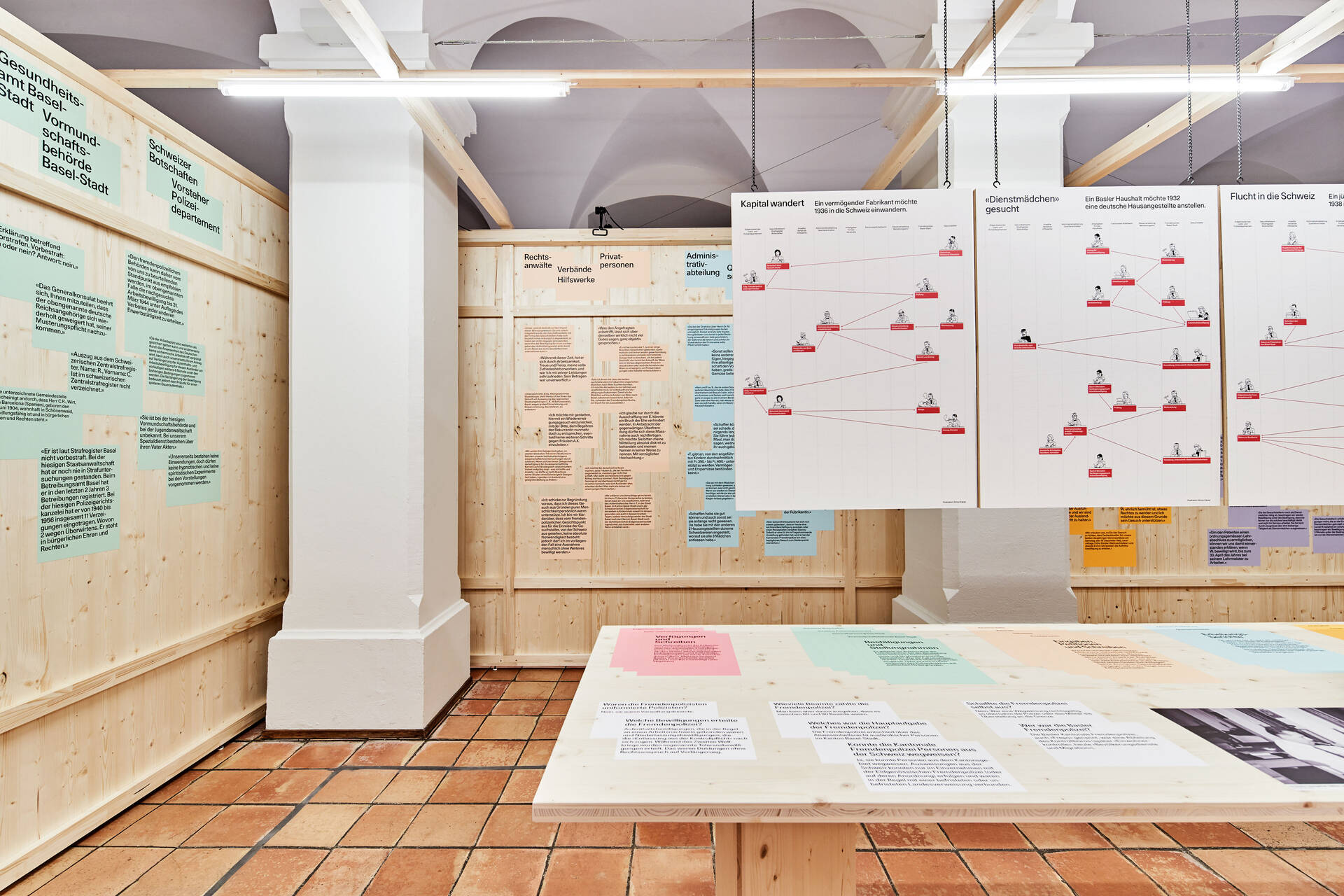Ausstellungsgrafik &raquo;Magnet Basel &ndash; Migration im Dreil&auml;ndereck&laquo; f&uuml;r das Team Stratenwerth, Basel