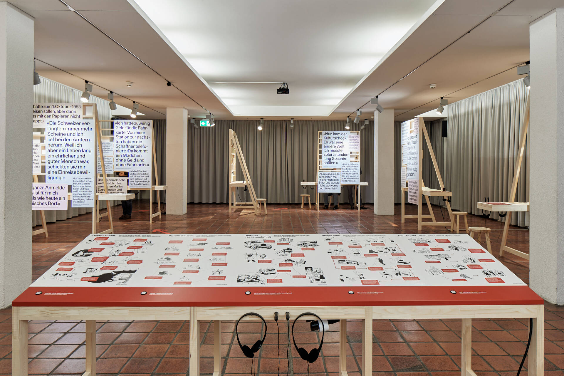 Ausstellungsgrafik &raquo;Magnet Basel &ndash; Migration im Dreil&auml;ndereck&laquo; f&uuml;r das Team Stratenwerth, Basel
