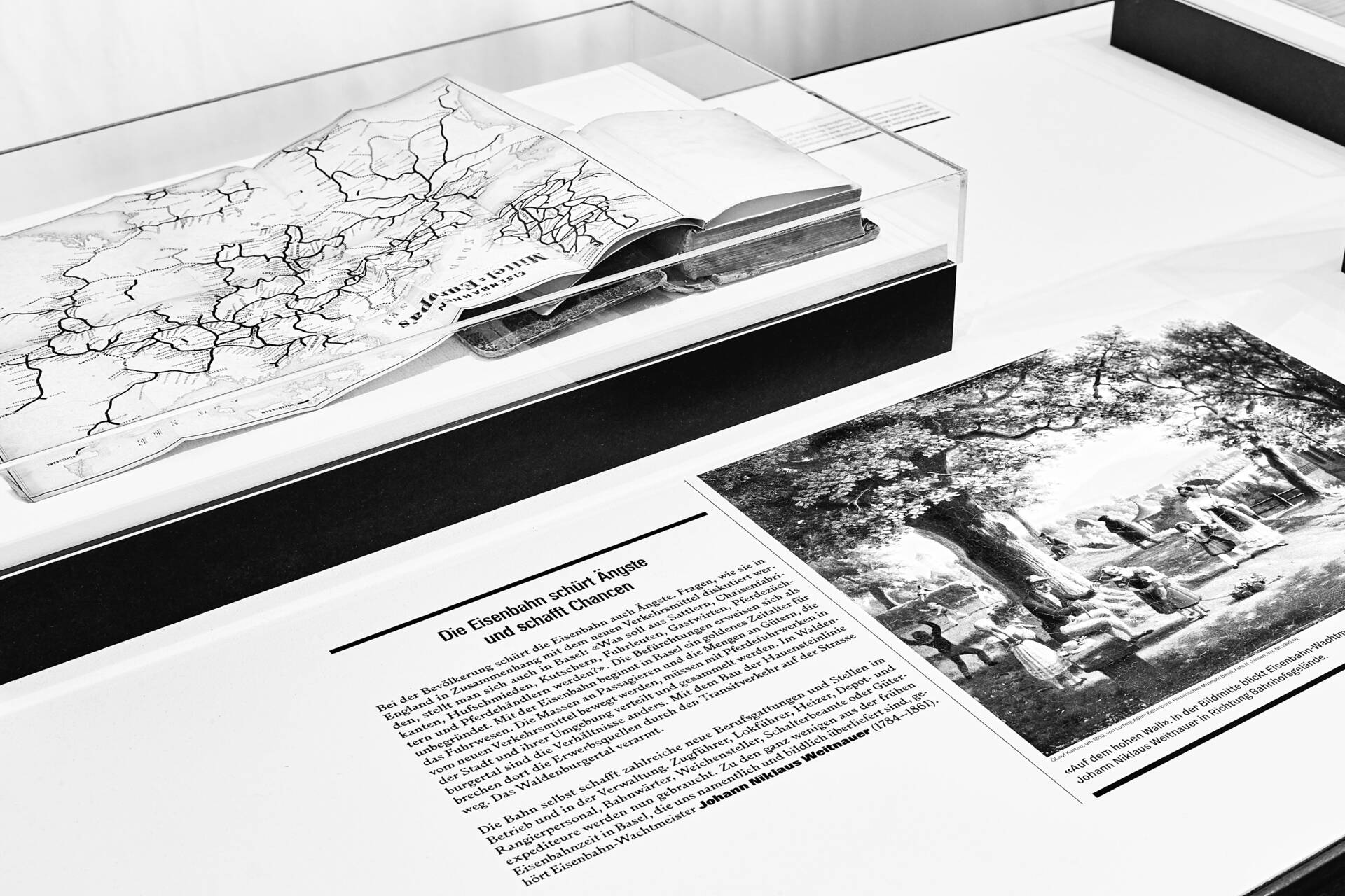 Ausstellungsgrafik &raquo;Mit Volldampf nach Basel&laquo; f&uuml;r das Museum Kleines Klingental, Basel