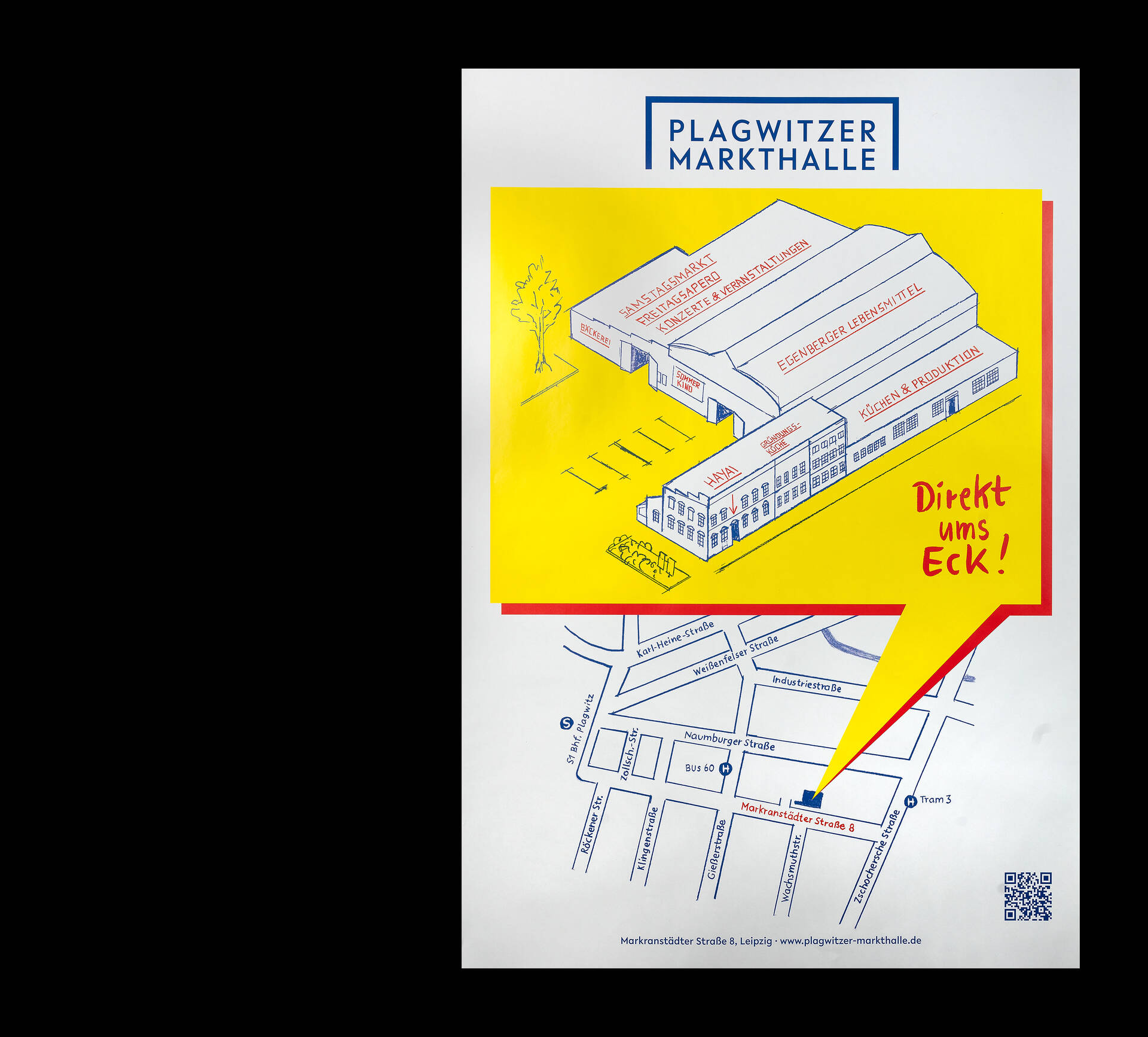 Visuelle Identit&auml;t f&uuml;r die Plagwitzer Markthalle, Leipzig | Auftraggeber: Egenberger Lebensmittel GmbH, Liepzig