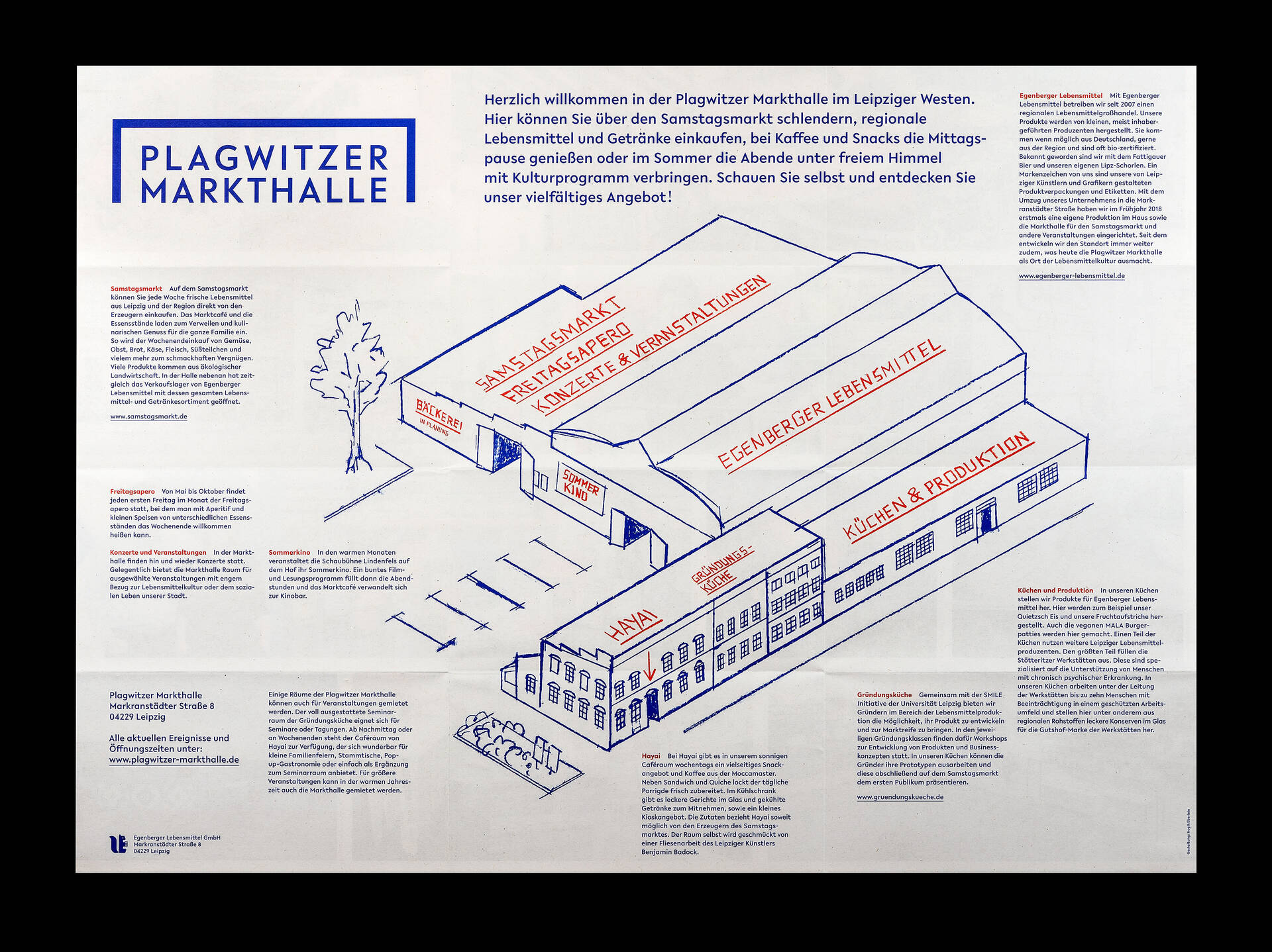 Visuelle Identit&auml;t f&uuml;r die Plagwitzer Markthalle, Leipzig | Auftraggeber: Egenberger Lebensmittel GmbH, Liepzig