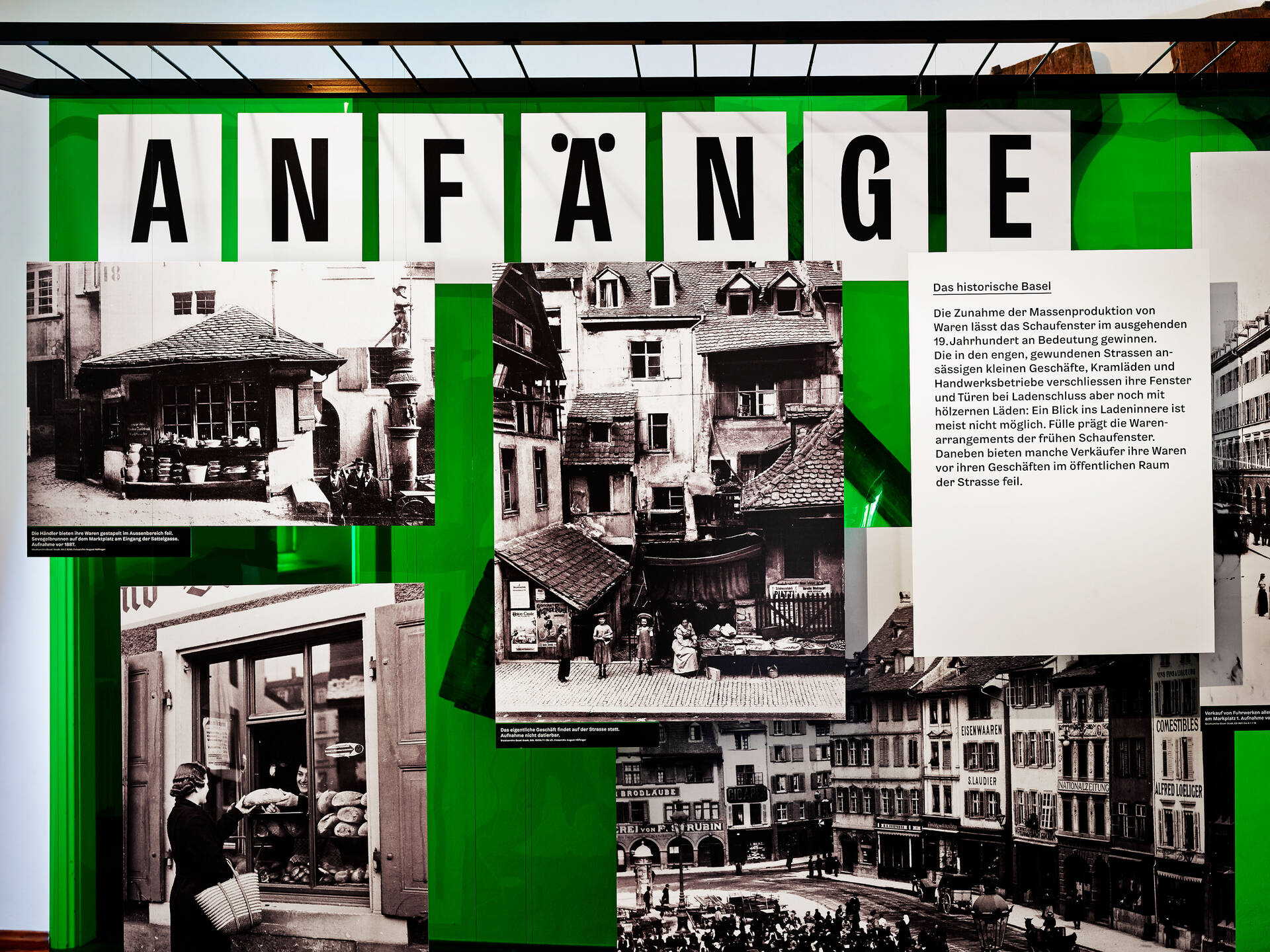 Ausstellungsgrafik &raquo;Schaufensterkultur &ndash; Inszenierte Warenwelt in Basel&laquo; f&uuml;r das Museum Kleines Klingental, Basel