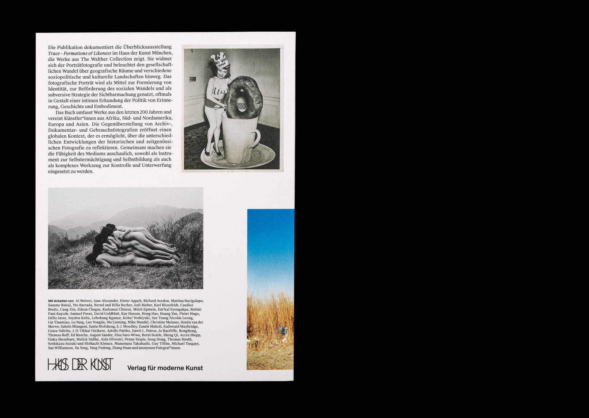 Publikation zur Ausstellung &raquo;Trace &ndash; Formations of Likeness | Fotografie und Video aus The Walther Collection&laquo; f&uuml;r das Haus der Kunst, M&uuml;nchen
