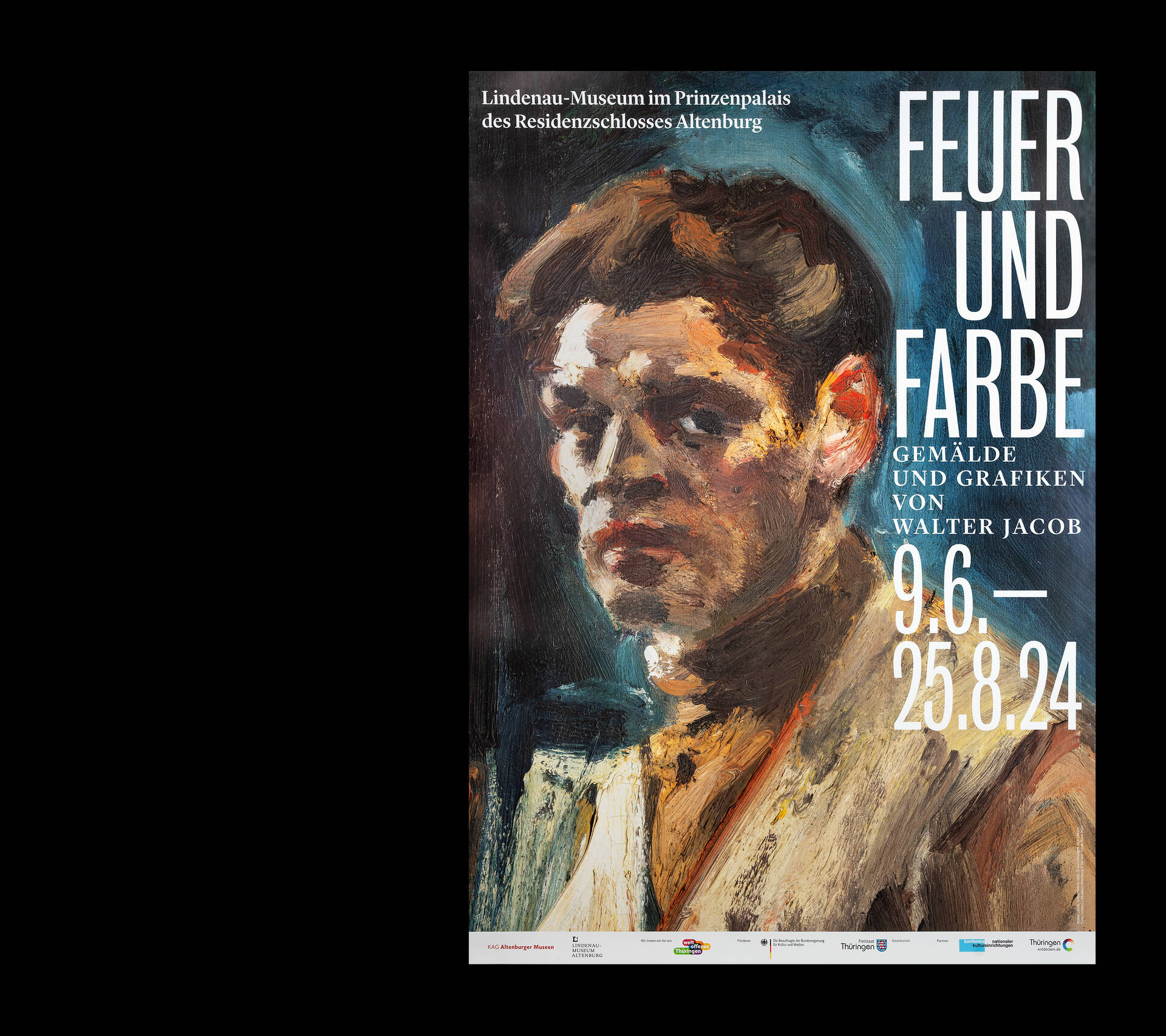 Visuelle Identit&auml;t &raquo;Feuer und Farbe &ndash; Gem&auml;lde und Grafiken von Walter Jacob&laquo; f&uuml;r das Lindenau-Museum Altenburg
