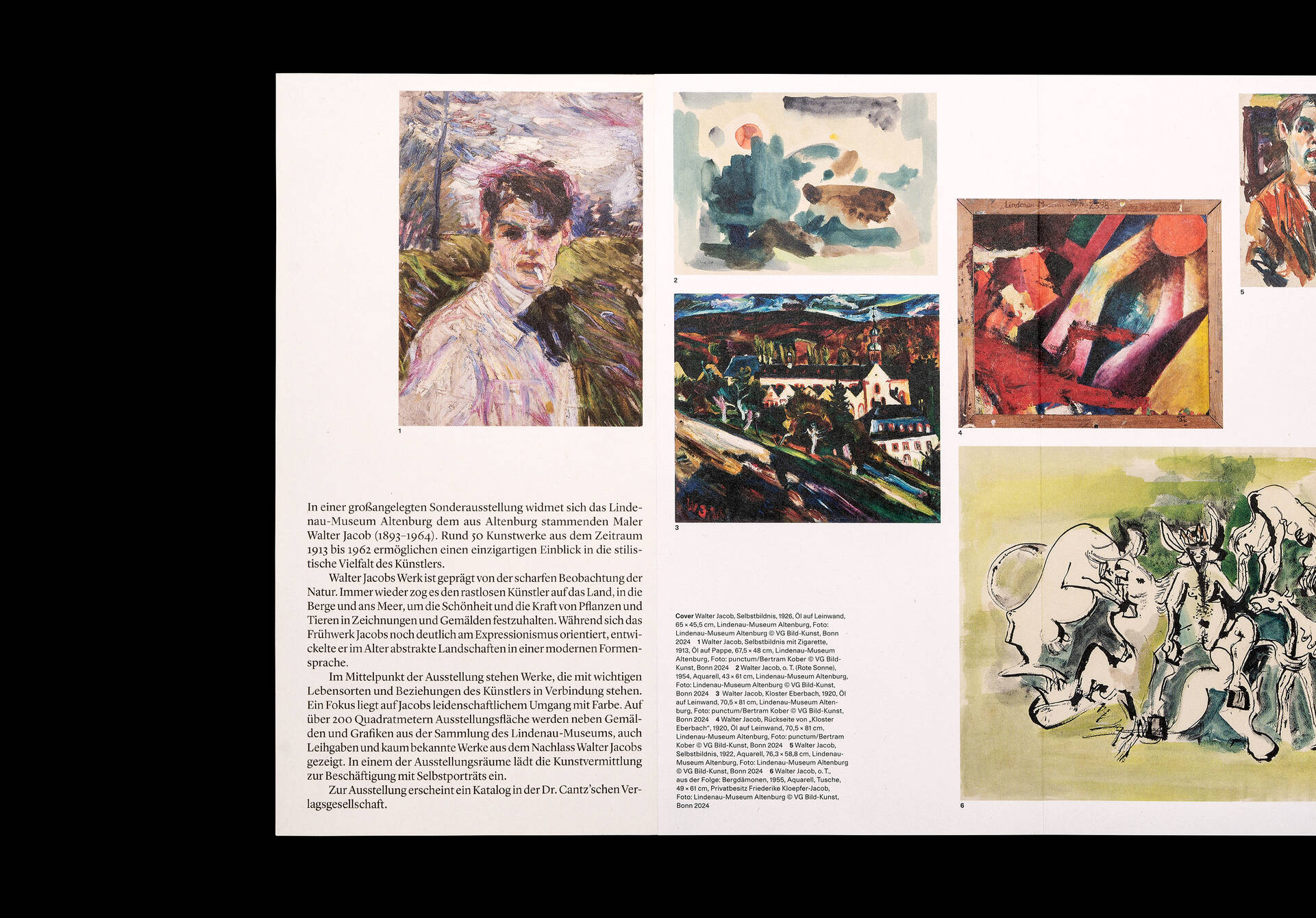 Visuelle Identit&auml;t &raquo;Feuer und Farbe &ndash; Gem&auml;lde und Grafiken von Walter Jacob&laquo; f&uuml;r das Lindenau-Museum Altenburg